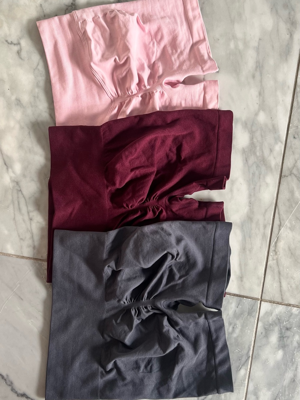Butt Scrubch Shorts Trio - Pink, Burgundy, Gray size S